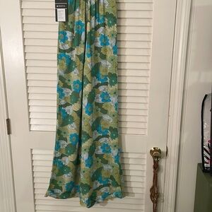 🌅HP🌅 Bright & Beautiful Kim Floral Palm Cuffed Vibrant Flowing Boho Mode NWT
